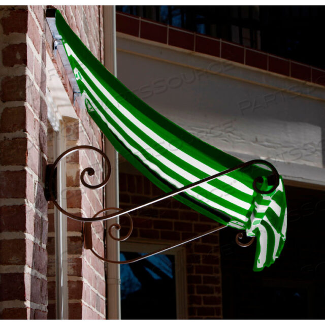 WINDOW/ENTRY AWNING 3-3/8W X 2-9/16H X 2D FOREST GREEN/WHITE