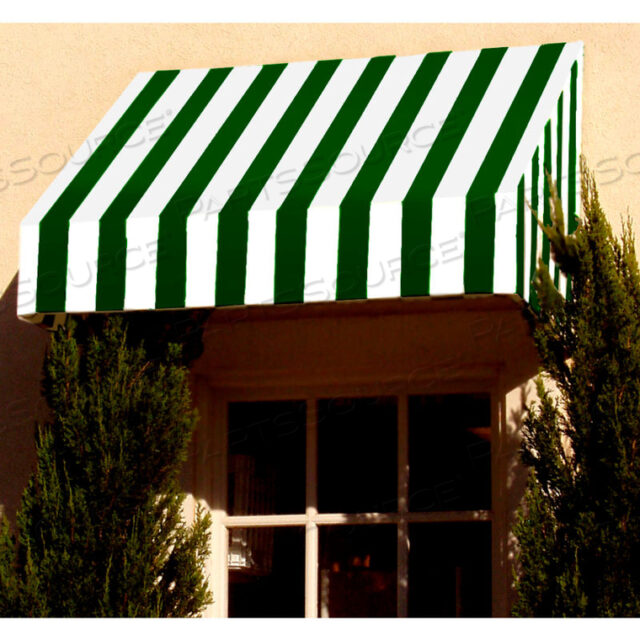 WINDOW/ENTRY AWNING 10-3/8W X 3-11/16H X 2D FOREST GREEN/WHITE