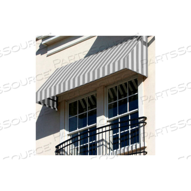 WINDOW/ENTRY AWNING 10-3/8W X 3-11/16H X 2D GRAY/WHITE