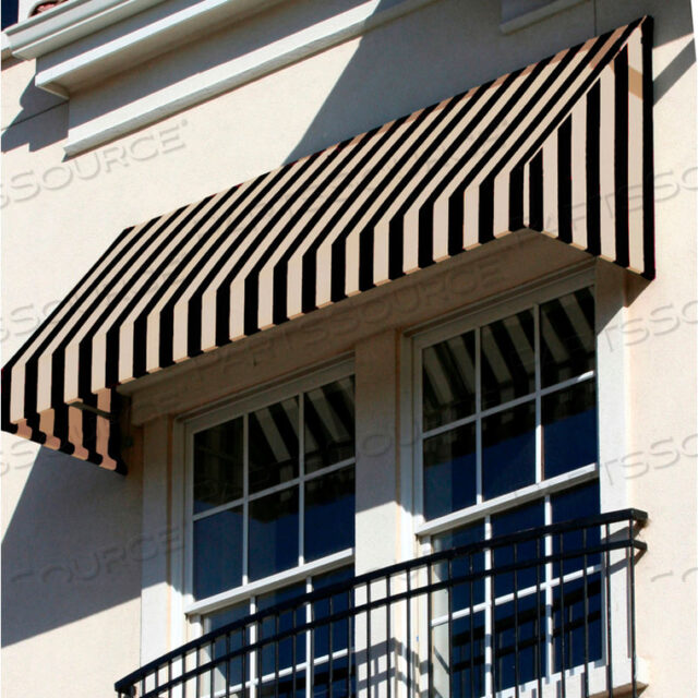 WINDOW/ENTRY AWNING 10-3/8W X 3-11/16H X 2D BLACK/TAN