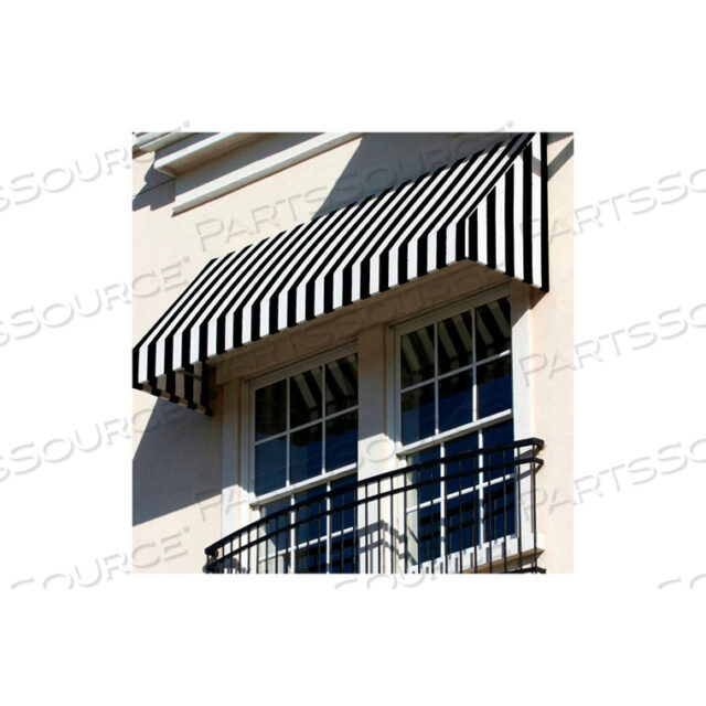WINDOW/ENTRY AWNING 10-3/8W X 3-11/16H X 2D BLACK/WHITE