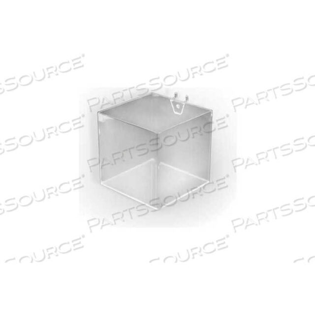 OEM#: 5561075 WIDE CUBE BIN FOR PEGBOARD/SLATWALL, ACRYLIC, CLEAR - PKG QTY 4 by Azar International