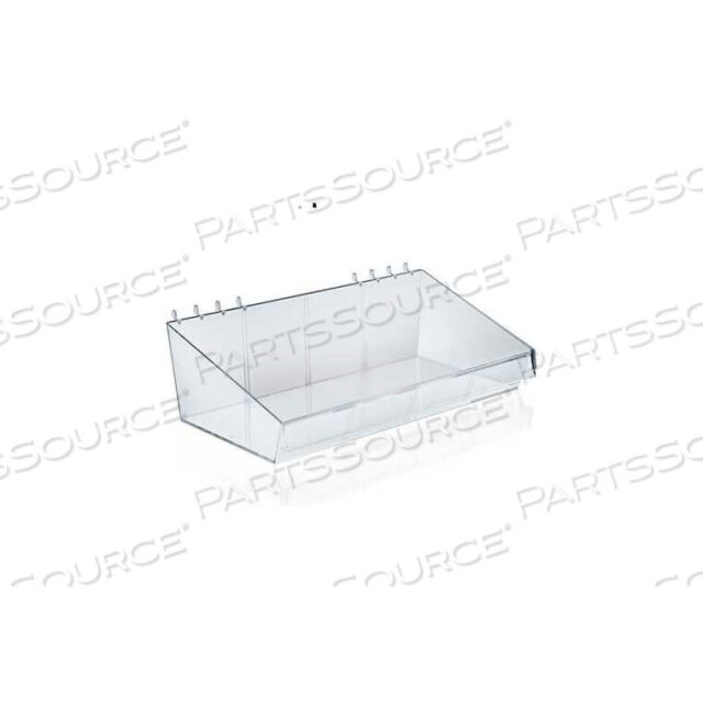 OEM#: 556115LARGE ACRYLIC DIVIDER BIN FOR PEGBOARD/SLATWALL, 13 X 4, CLEAR - PKG QTY 4 by Azar International