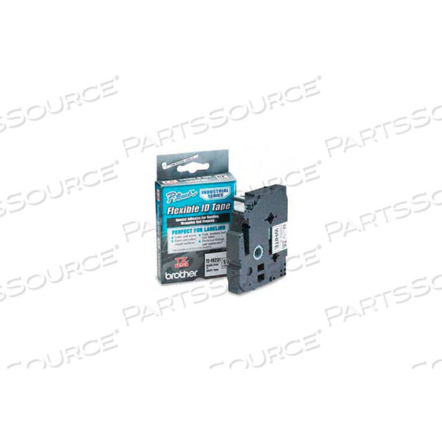 OEM#: TZF-X231TZ TAPE CARTRIDGE FOR P-TOUCH LABELERS, FLEXIBLE TAPE, BLACK ON WHITE, 1/2W by Brother