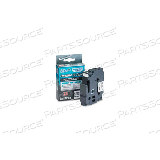 OEM#: TZF-X241TZ TAPE CARTRIDGE FOR P-TOUCH LABELERS, FLEXIBLE TAPE, BLACK ON WHITE, 3/4W by Brother