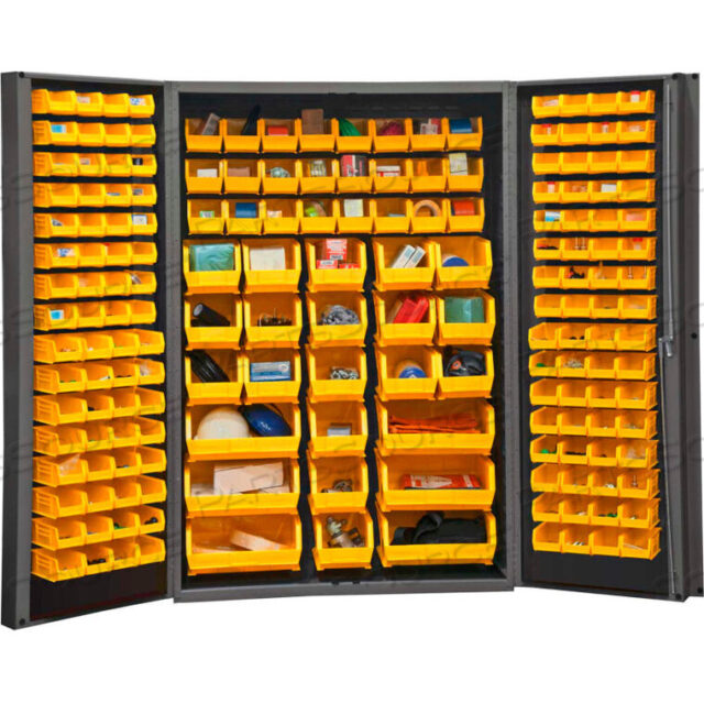 OEM#: DC48-176-95GBIN CABINET DEEP DOOR - 176 YELLOW BINS, 16 GA. ALL-WELDED CABINET 48X24X72 by Durham Manufacturing Company