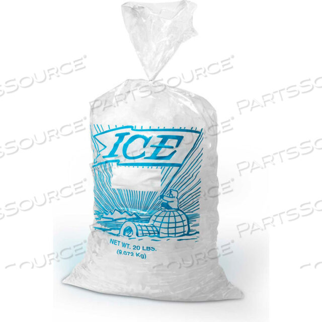 OEM#: H18PDSMETALLOCENE ICE BAG WITH DRAWSTRING CLOSURE - PRINTED PKG QTY 500 by Elkay Plastics