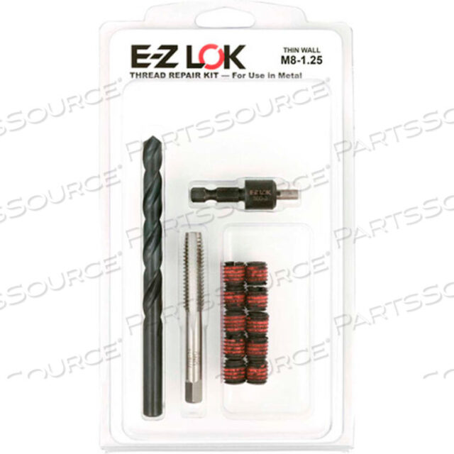 OEM#: EZ-310-M8THREAD REPAIR KIT FOR METAL - THIN WALL - M8-1.25 X 7/16-14 by E-Z Lok