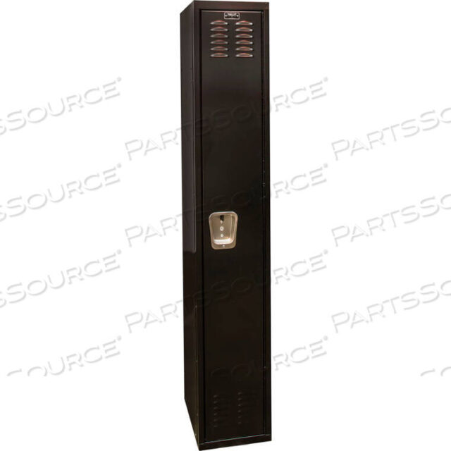 OEM#: U1288-1MESINGLE TIER 1 DOOR BLACK TIE STEEL LOCKER, 12WX18DX72H, BLACK, UNASSEMBLED by Hallowell