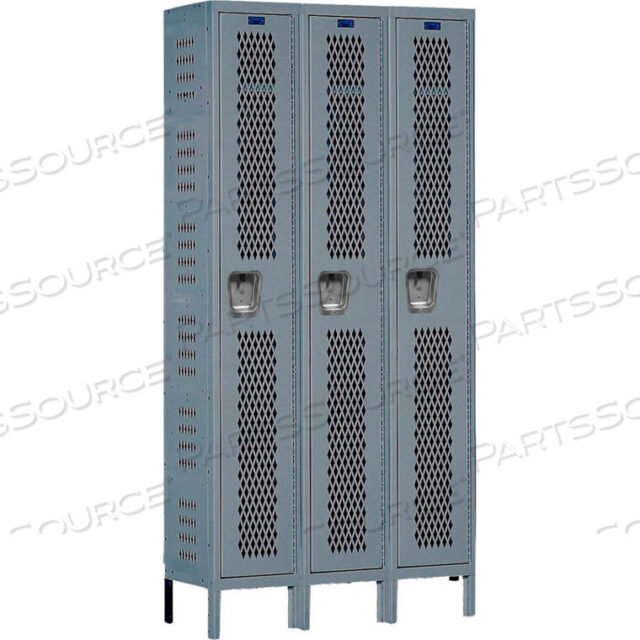 OEM#: U3518-1HV-A-HGSINGLE TIER 3 DOOR HEAVY-DUTY VENTILATED LOCKER, 15WX21DX72H, DARK GRAY, ASSEMBLED by Hallowell