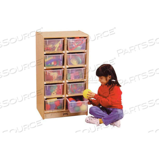 OEM#: 06110JC10 TRAY MOBILE CUBBIE W/CLEAR TRAYS, 20W X 15D X 35-1/2H, BIRCH PLYWOOD by Jonti-Craft Inc