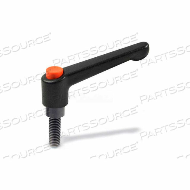 OEM#: 5T63CR2K/C2ZINC DIE-CAST ADJUSTABLE LEVER WITH PUSH BUTTON AND STEEL COMPONENTS 5/16-18 X 2.48 STUD 2.48L by J.W. Winco