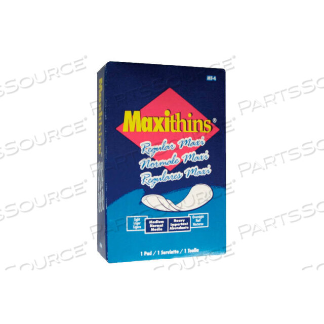 OEM#: HOSMT4MAXITHINS #4 FULL PROTECTION SANITARY NAPKINS INDIVIDUALLY BOXED, 250/CASE by Hospeco