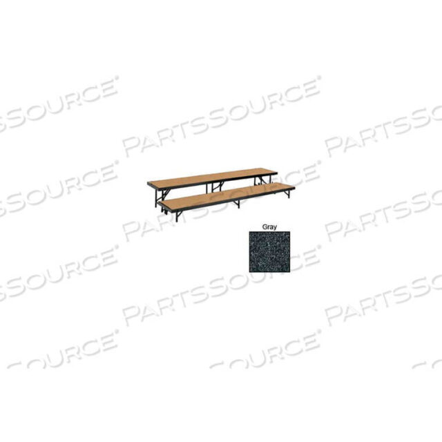 OEM#: RT2LC-022 LEVEL TAPERED RISER WITH CARPET - 60L X 18W - 8H & 16H - GREY by National Public Seating
