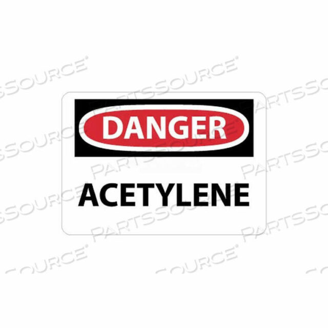 OEM#: D3RBNMC OSHA SIGN, DANGER ACETYLENE, 10 X 14, WHITE/RED/BLACK by National Marker Company