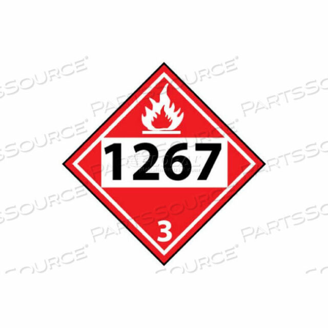 OEM#: DL139BPNMC DOT PLACARD, 1267 3, 10-3/4 X 10-3/4, WHITE/RED/BLACK by National Marker Company
