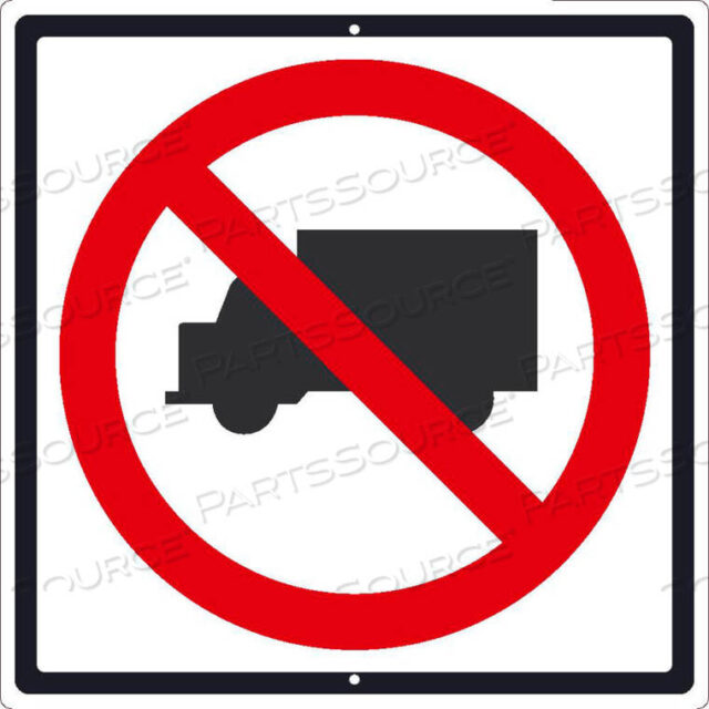 OEM#: TM537JNMC TRAFFIC SIGN, NO TRUCKS SIGN, 24 X 24, WHITE by National Marker Company