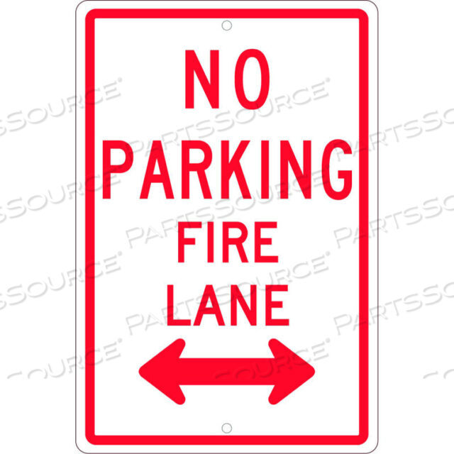 OEM#: TM620HNMC TRAFFIC SIGN, NO PARKING FIRE LANE DOUBLE ARROW, 18 X 12, WHITE by National Marker Company