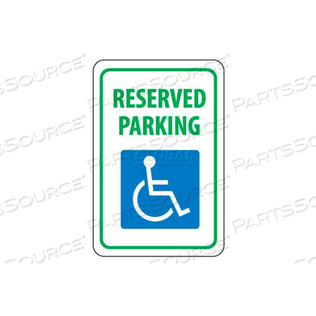 OEM#: TM87GNMC TRAFFIC SIGN, RESERVED PARKING, 18 X 12, WHITE/BLUE/GREEN by National Marker Company