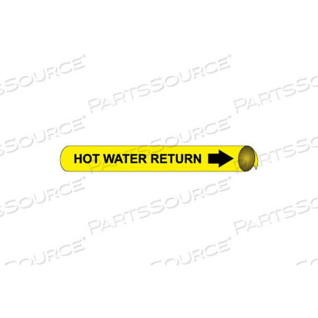 OEM#: D4062PRECOILED AND STRAP-ON PIPE MARKER - HOT WATER RETURN by National Marker Company