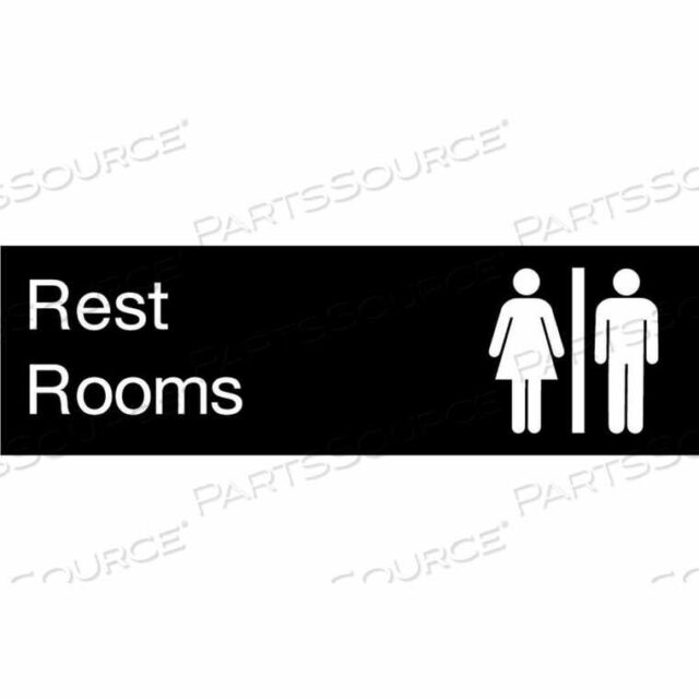 OEM#: EN19BKENGRAVED SIGN - REST ROOMS - BLACK by National Marker Company