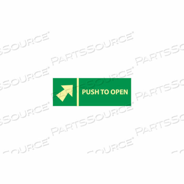 OEM#: GL317PGLOW SIGN VINYL - PUSH BAR TO OPEN(W/ ARROW) by National Marker Company