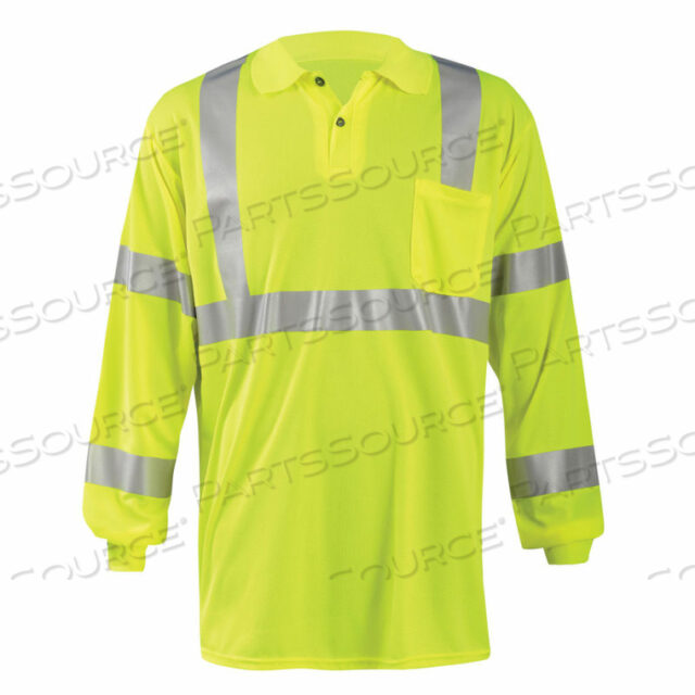 OEM#: LUX-LSPP3B-YXLBIRDSEYE POLO, WICKING & COOLING LONG SLEEVE, CLASS 3, YELLOW, XL by Occunomix