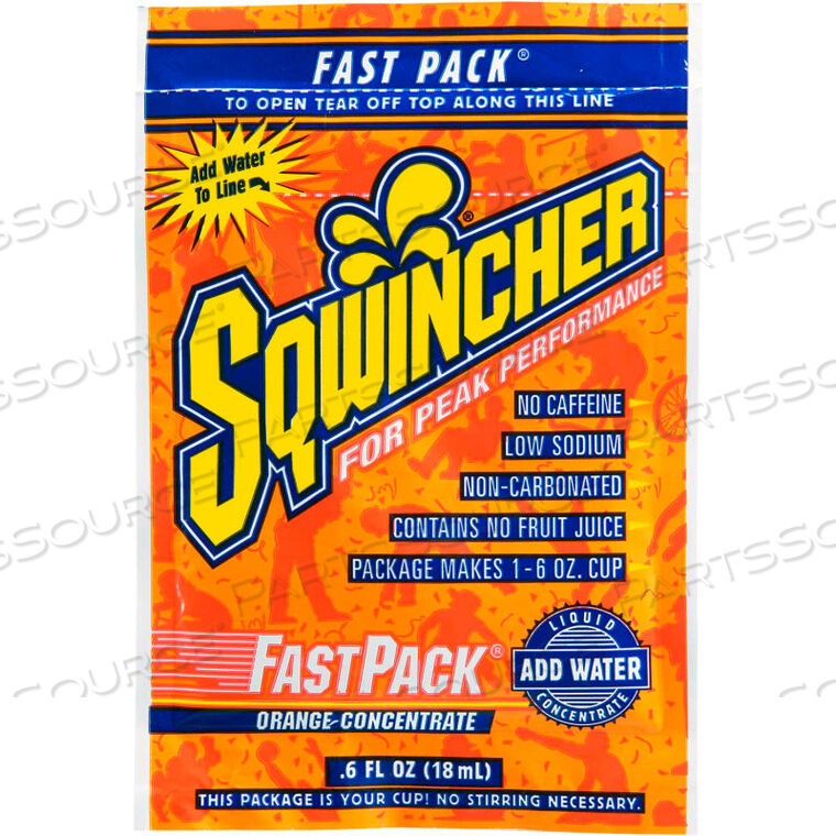 OEM#: 015304-ORFAST PACK LIQUID CONCENTRATE - ORANGE, 0.6 OZ., 200/CARTON by Sqwincher