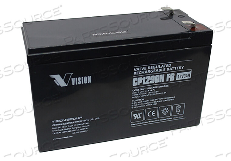 Replaces Panasonic / Matsushita Electric Industrial Co, Ltd UP-VW1245P1BATTERY UPS, SEALED LEAD ACID, 12V, 9 AH, FASTON (F2)
