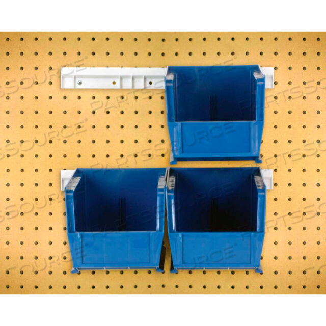 OEM#: HNS230BLHNS230 HANG & STACK BINS W/TWO 12 RAILS, FOUR BINS 5-1/2W X 10-7/8D X 5H, BLUE by Quantum Storage Systems