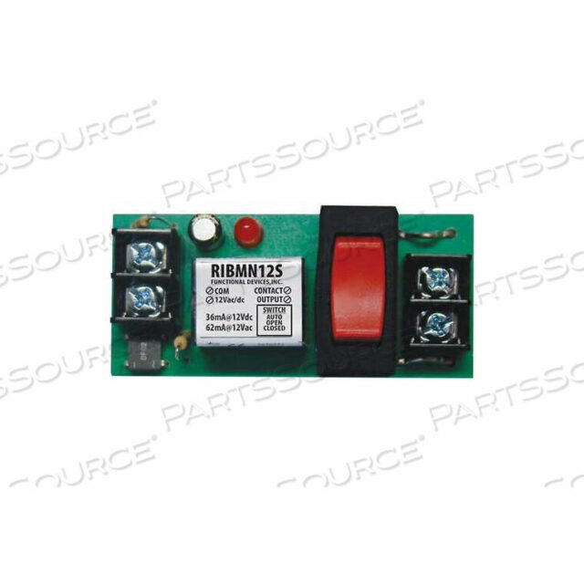 OEM#: RIBMN12STRACK MOUNT RELAY, 2.75, 15A, SPST, 12VAC/DC, OVERRIDE by RIB