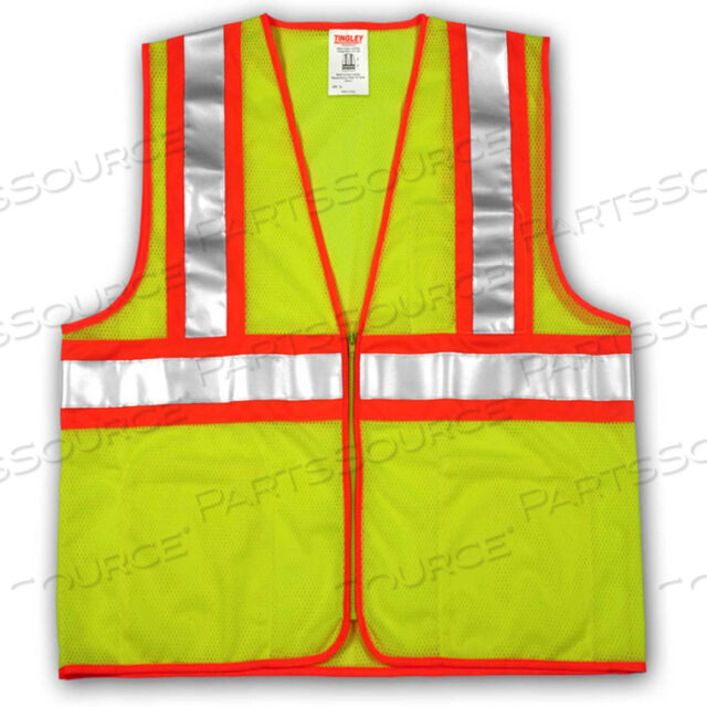 OEM#: V70642.2X-3XV70642 JOB SIGHT TWO-TONE CLASS 2 VEST, FLUORESCENT LIME, 2XL/3XL by Tingley Rubber