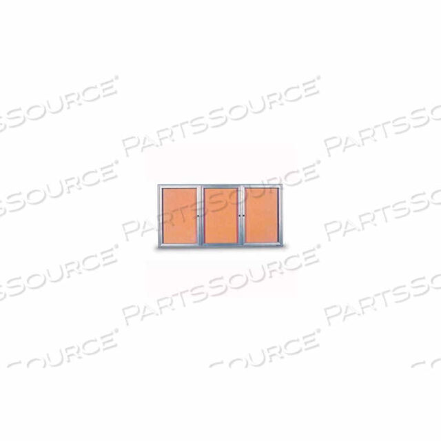 OEM#: UV8005-SATIN-CORK72W X 36H 3-DOOR OUTDOOR ENCLOSED CORKBOARD WITH RADIUS FRAME by United Visual Products
