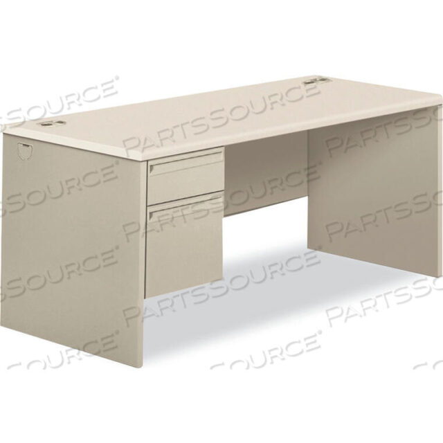 OEM#: HON38292LB9QLEFT SINGLE PEDESTAL DESK - 66W X 30D X 30H - SILVER MESH/LIGHT GRAY - 38000 SERIES by HON