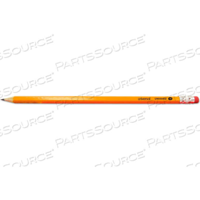 OEM#: UNV55402#2 PRE-SHARPENED WOODCASE PENCIL, HB (#2), BLACK LEAD, YELLOW BARREL, 72/PACK by Universal Products