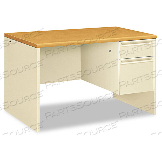 OEM#: H38251.C.L38000 SERIES RIGHT PEDESTAL DESK, 48 X 30 X 29.5, HARVEST/PUTTY by HON