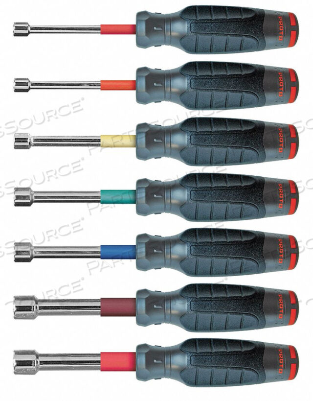 NUT DRIVER SET 7 PIECES SAE HOLLOW