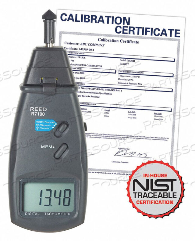 OEM#: R7100-NISTCONTACT/LASER TACHOMETER NIST CERT by Reed Instruments