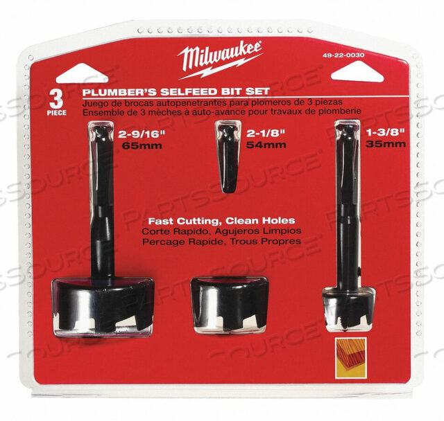 OEM#: 49-22-0030BIT SET 1-3/8 2-1/8 2-9/16 3 PC by Milwaukee Electric Tools