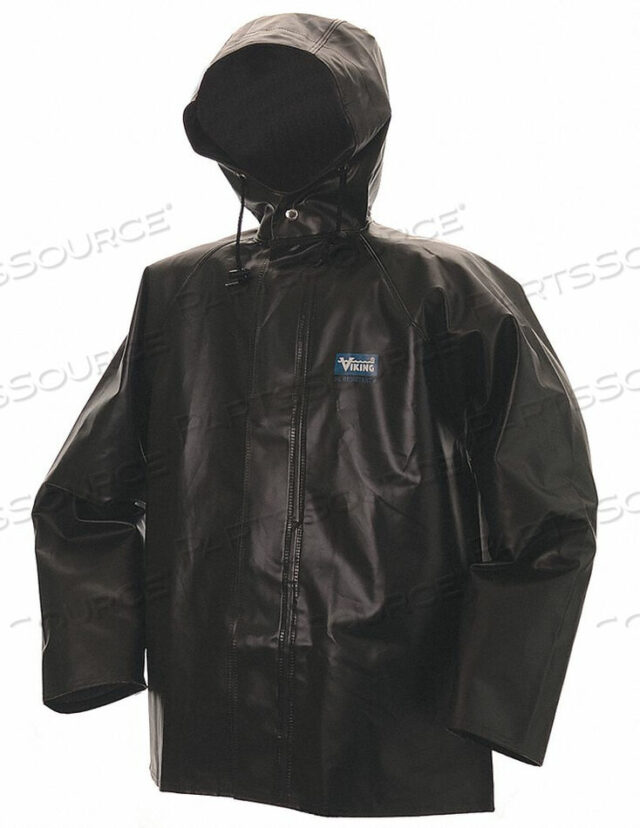 OEM#: 4125J-XXLRAIN JACKET W/HOOD 0.45MM PVC GREEN 2XL by Viking