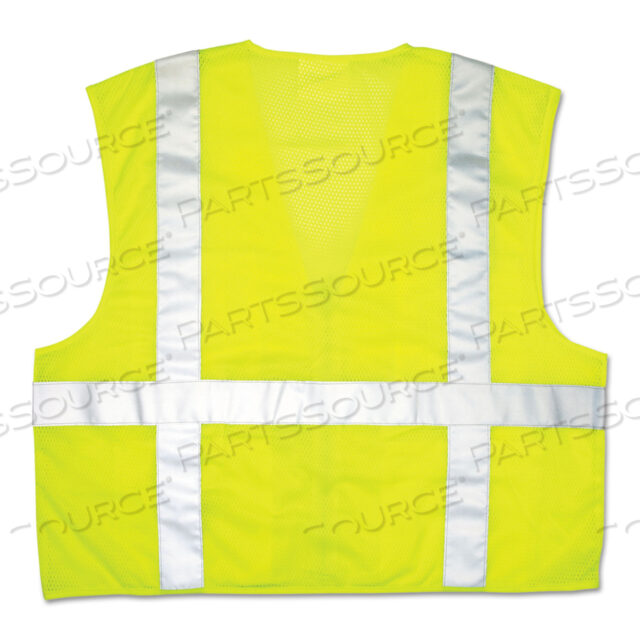 LUMINATOR SAFETY VEST, LARGE, LIME GREEN WITH STRIPE