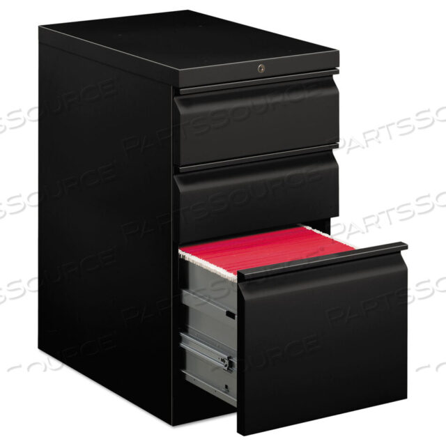 OEM#: H33723R.L.PBRIGADE MOBILE PEDESTAL WITH PENCIL TRAY INSERT, LEFT OR RIGHT, 3-DRAWERS: BOX/BOX/FILE, LETTER, BLACK, 15 X 22.88 X 28 by HON