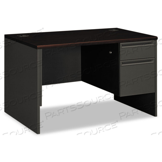 OEM#: H38251.N.S38000 SERIES RIGHT PEDESTAL DESK, 48 X 30 X 29.5, MAHOGANY/CHARCOAL by HON