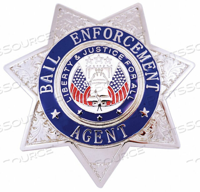 OEM#: 4132NMETAL BADGE BAIL ENF AGENT - STAR NICKEL by Heros Pride