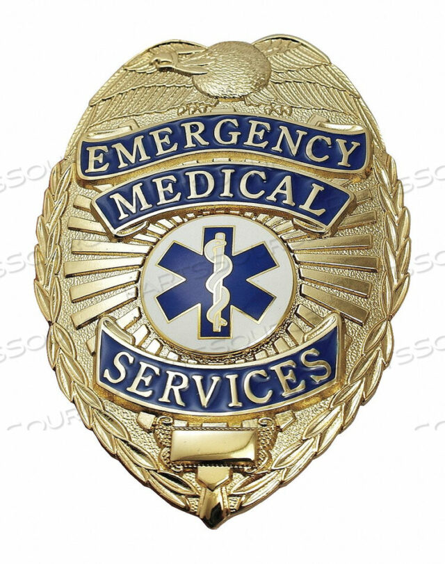 OEM#: 4183GMETAL BADGE EMERGENCY MEDICAL GOLD by Heros Pride