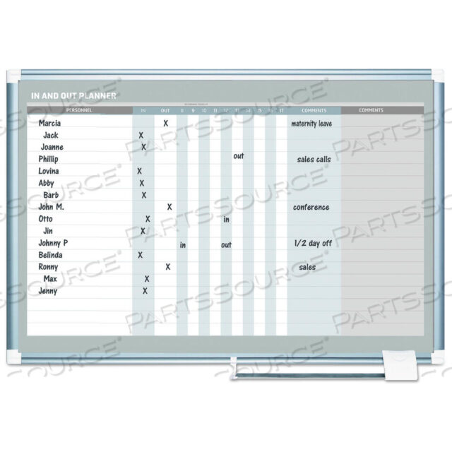 OEM#: GA01110830IN-OUT MAGNETIC DRY ERASE BOARD, 36X24, SILVER FRAME by MasterVision