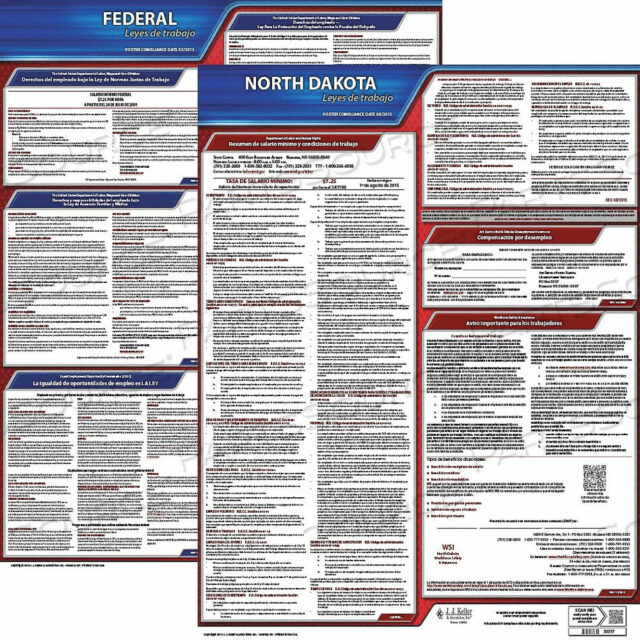 OEM#: 200-ND-1LABOR LAW POSTER FED/STA ND SP 20INH 1YR by J.J. Keller & Associates