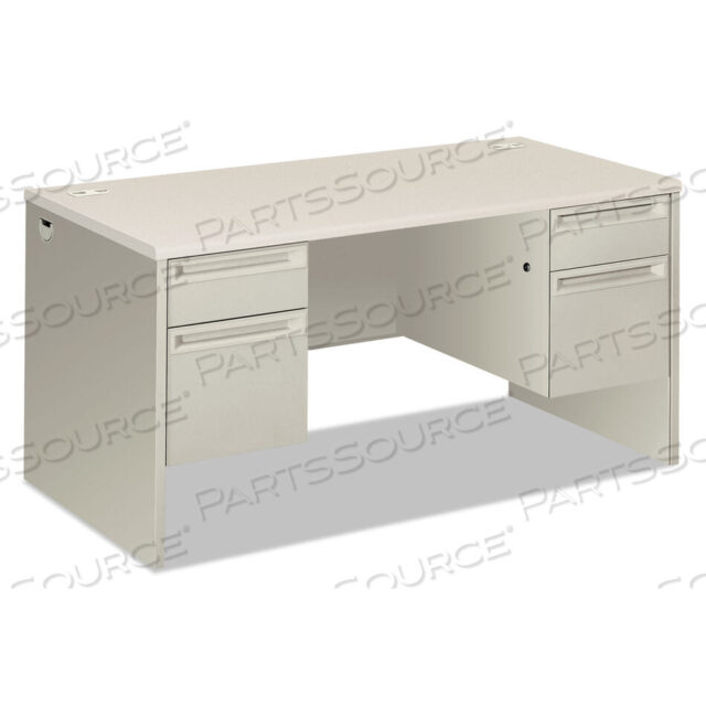 OEM#: H38155.B9.Q38000 SERIES DOUBLE PEDESTAL DESK, 60 X 30 X 30, LIGHT GRAY/SILVER by HON