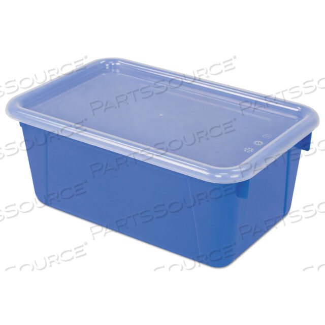 CUBBY BINS WITH CLEAR LIDS 12.25 X 7.75 X 5.13 BLUE 6/PACK