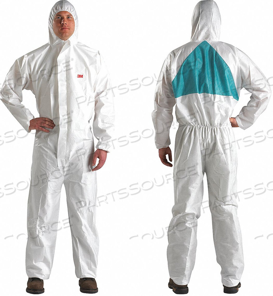 OEM#: 4520-3XLHOODED COVERALL ELASTIC WHITE/GREEN 3XL by 3M Consumer